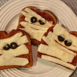 Mummy Pizza Bread Healthy Halloween Snacks